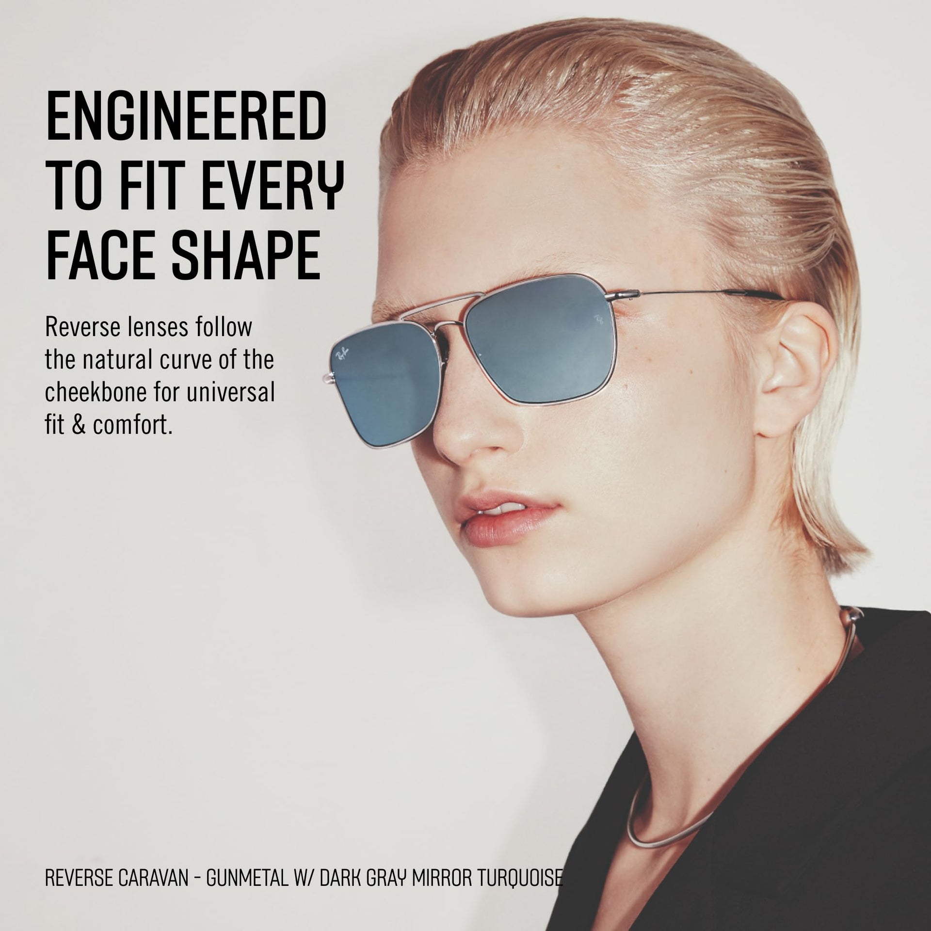 Ray-Ban Caravan Reverse RBR0102S Sunglasses - Gunmetal/Dark Grey / 61 mm - 8056262180839 - Additional Image 3