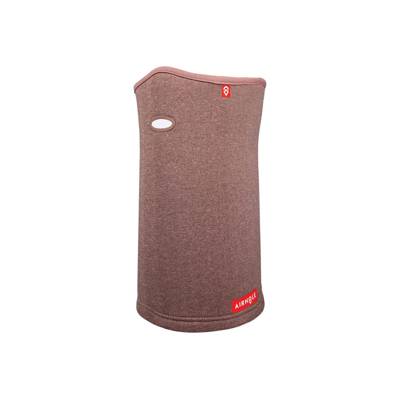 Airhole Airtube Ergo neck warmer, heather pink with oval vent opening