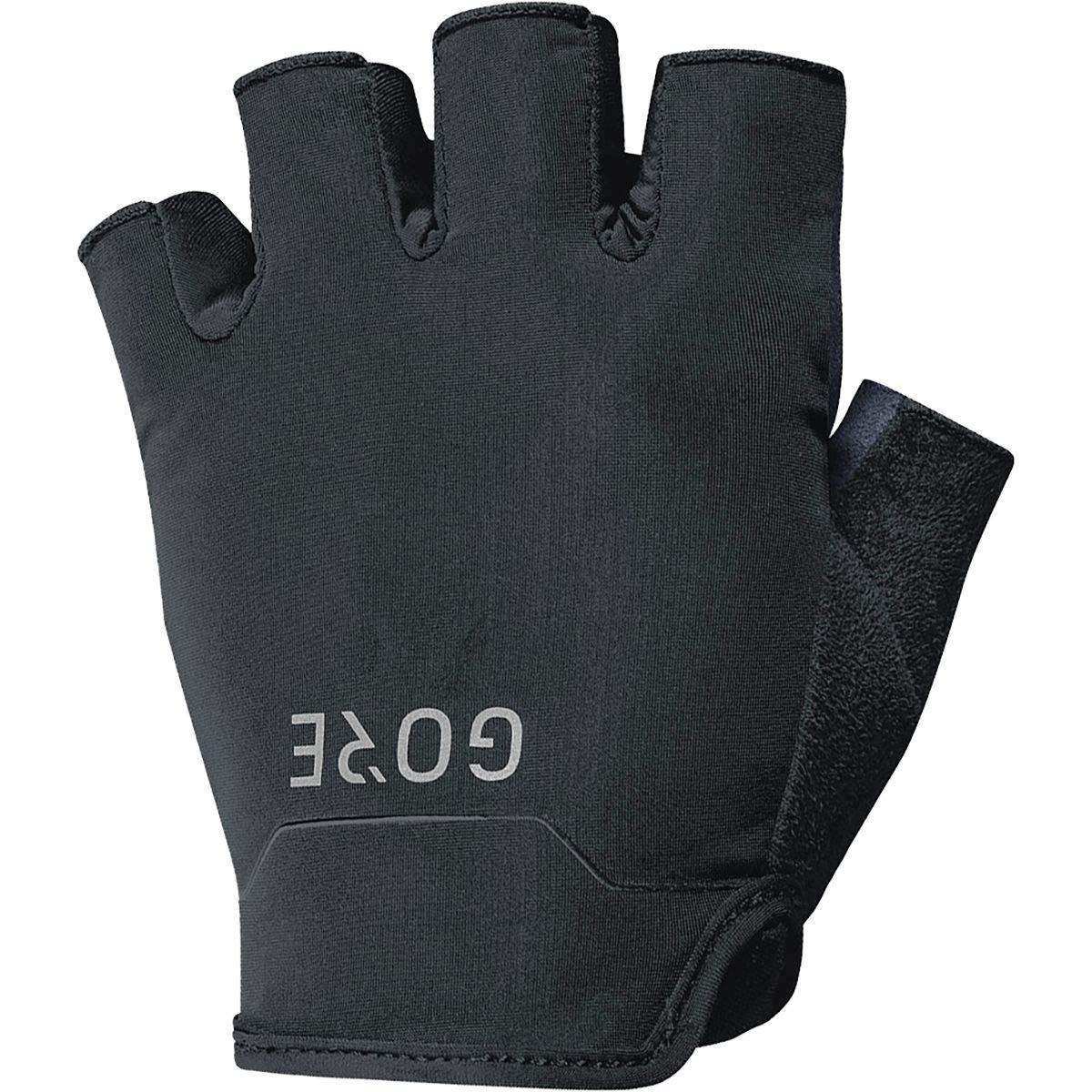 Short finger cycling gloves, black with velcro wrist closure and GORE lettering