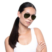 Ray-Ban Aviator RB3025 Sunglasses - Gunmetal/Polarized G-15 Green / 58 mm - 805289063230 - Additional Image 4