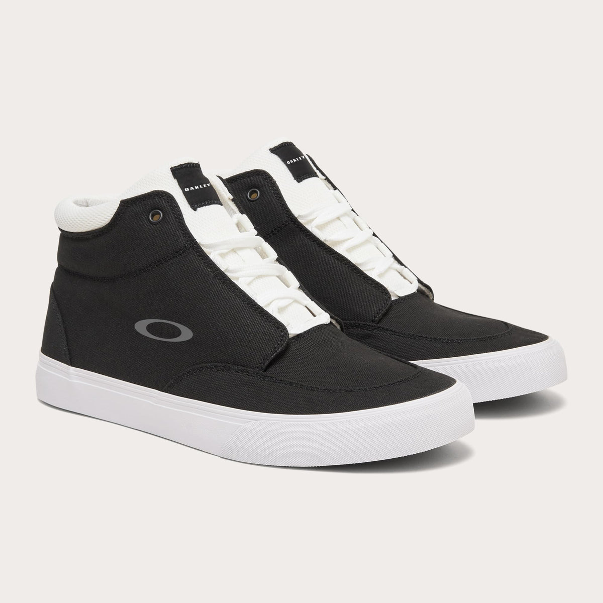Banks high-top canvas sneakers in black with white laces and rubber toe cap