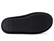 Black rubber outsole with textured tread and embossed pattern