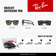 Ray-Ban Boyfriend Two RB4547F Sunglasses - Black / Green / Large - 8056597957892 - Additional Image 1