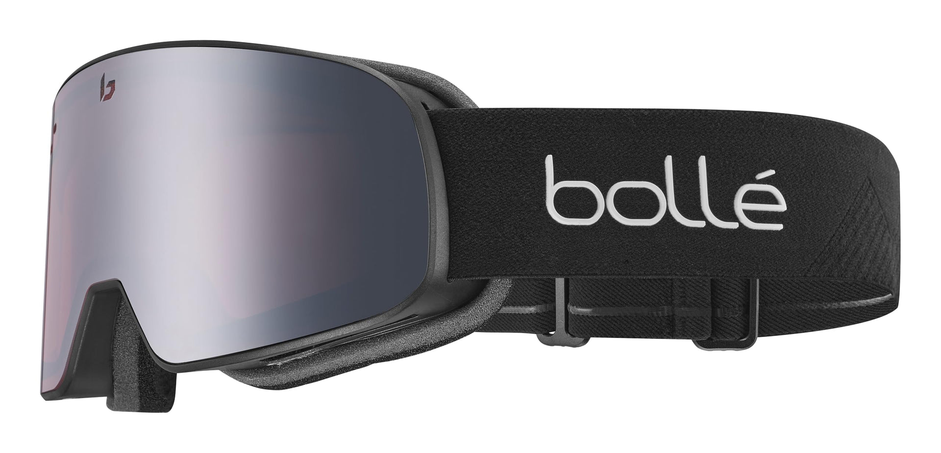 Bolle small snow goggles, black strap with mirrored gray lens