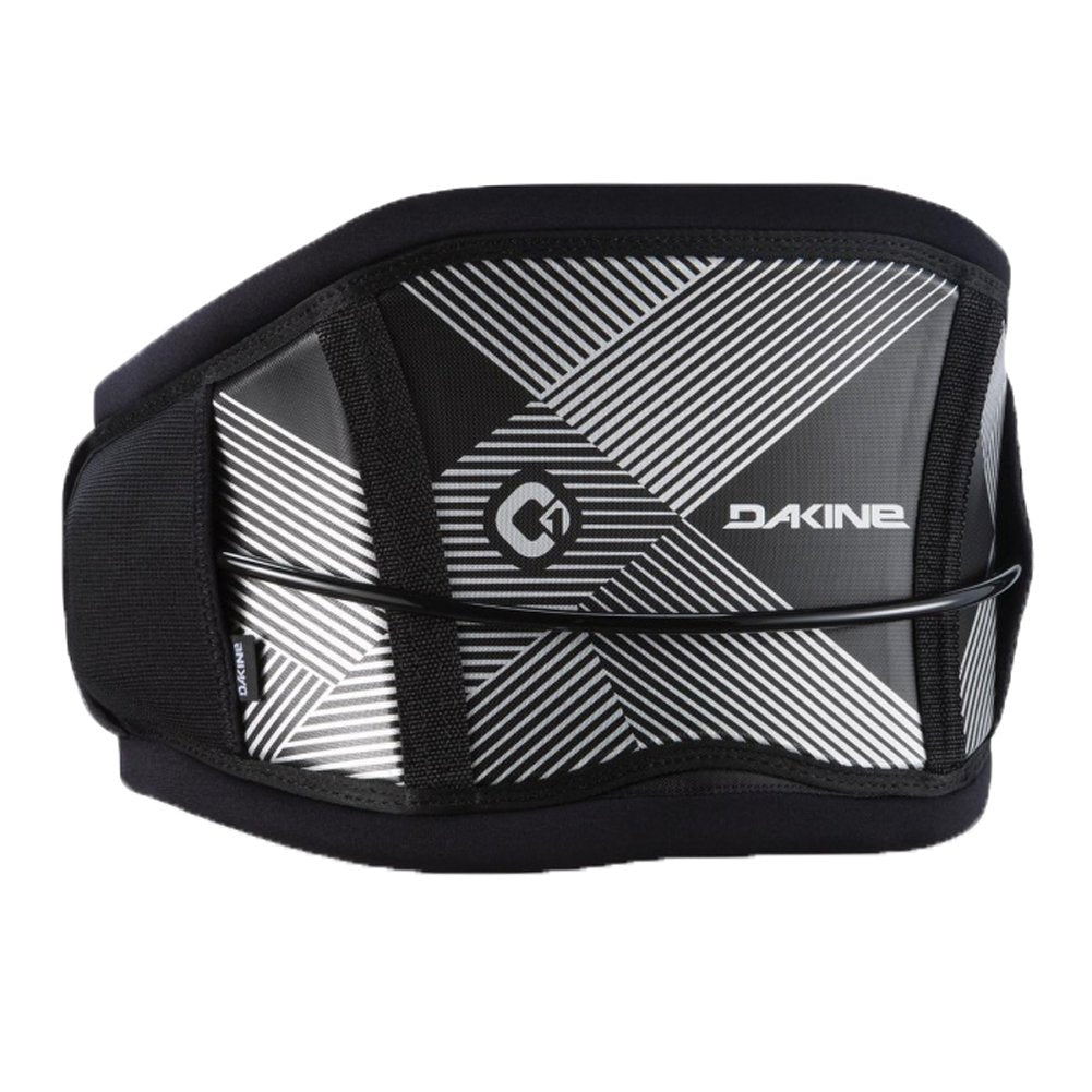 Dakine C-1 Maniac windsurf harness in black, padded with striped front panel and logo