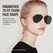 Ray-Ban Aviator Reverse RBR0101S Sunglasses - Silver/Dark Grey Mirrored Turquoise / 62 mm - X003UYB47R - Additional Image 3
