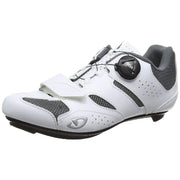 Giro women's cycling shoe, white with dark gray, BOA dial closure, perforated upper