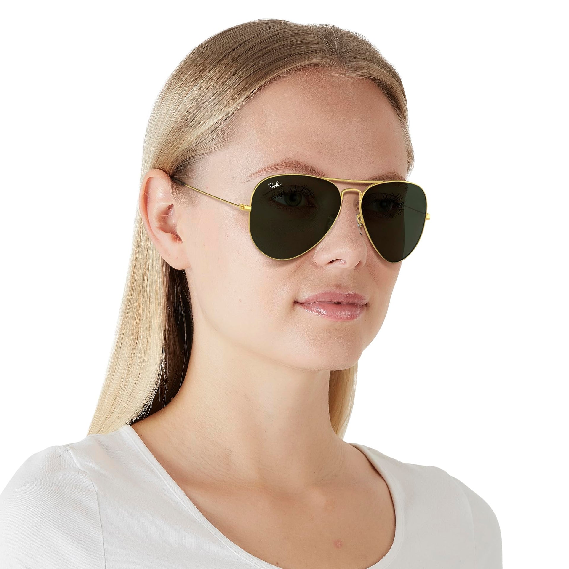 Ray-Ban Aviator RB3025 Sunglasses - Gold Brown/G-15 Green / 55 mm - 805289004783 - Additional Image 4