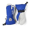 Royal blue junior ski mittens with white palm panel and hook wrist strap