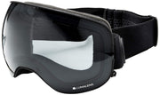 Dragon Alliance sport snow goggles with reflective dark lens and black wide strap
