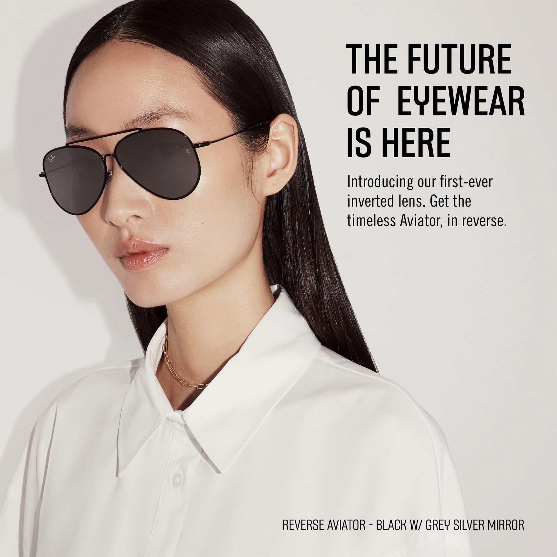 Ray-Ban Aviator Reverse RBR0101S Sunglasses - Silver/Dark Grey / 59 mm (X003UYGHSD) - X003UYGHSD - Additional Image 1