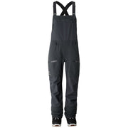 Women’s mountain surf bib overalls in dark gray with X-back adjustable straps and front seam panels