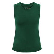 Shredly women's Cadence tank, juniper green sleeveless crewneck