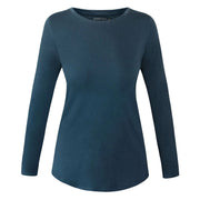 Shredly women's long sleeve crewneck top, teal blue