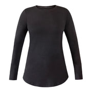 Shredly women's long sleeve crewneck top, dark charcoal