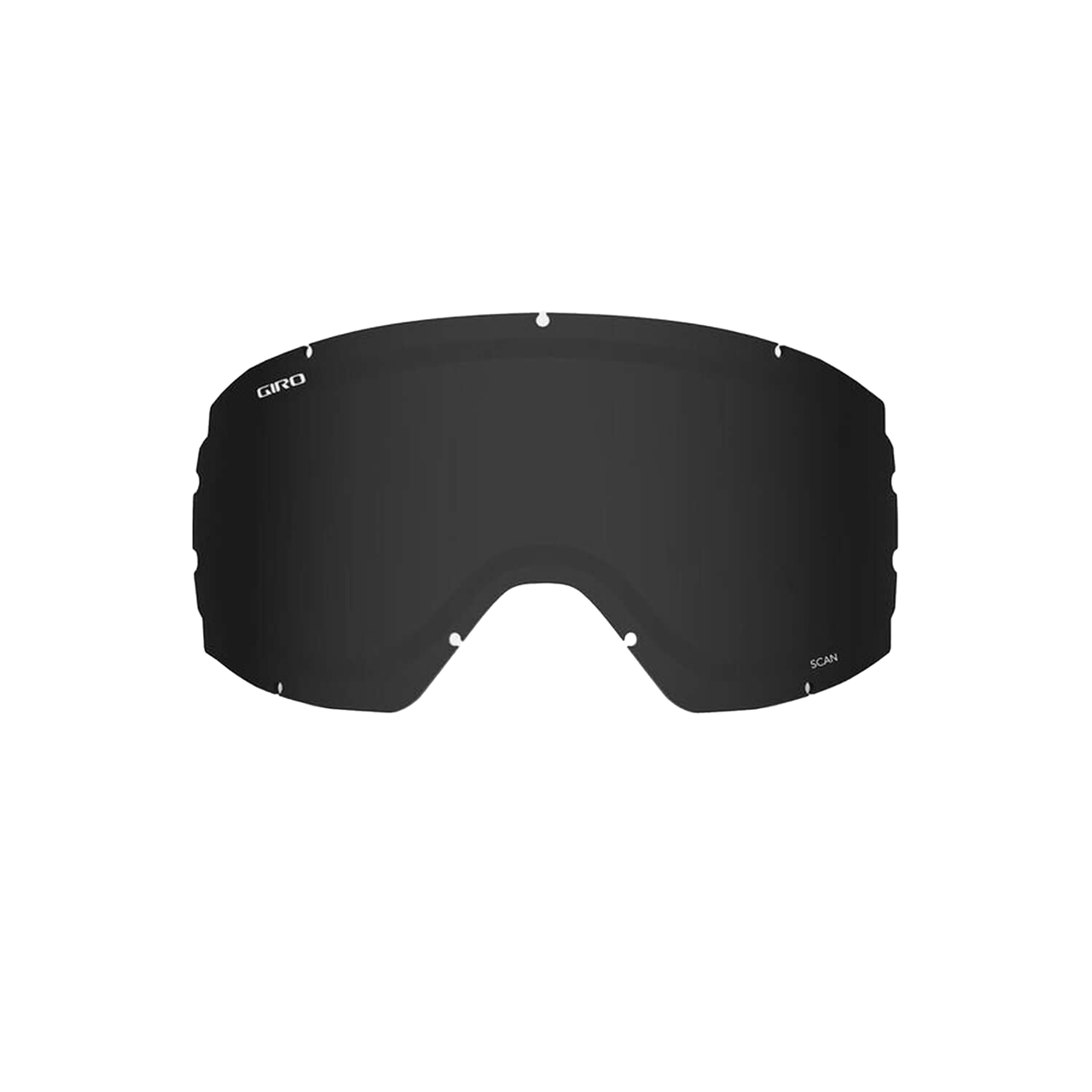 Replacement goggle lens with dark smoke tint, curved shield shape