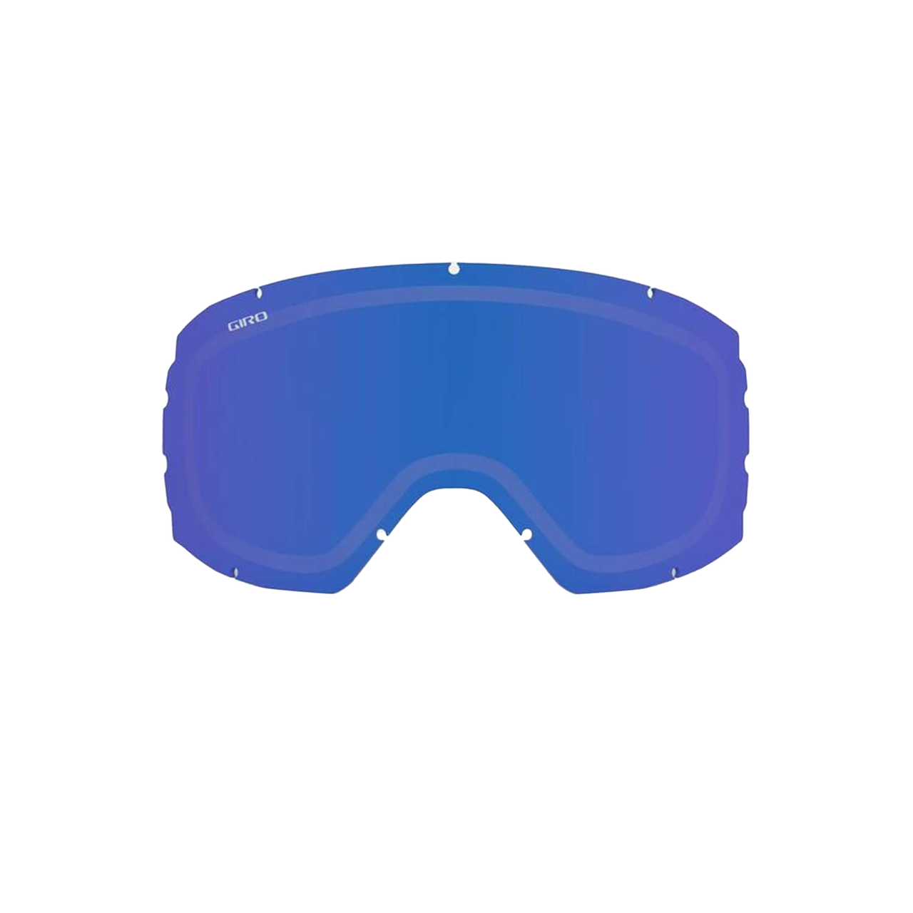 Replacement goggle lens with blue tint, curved shield shape