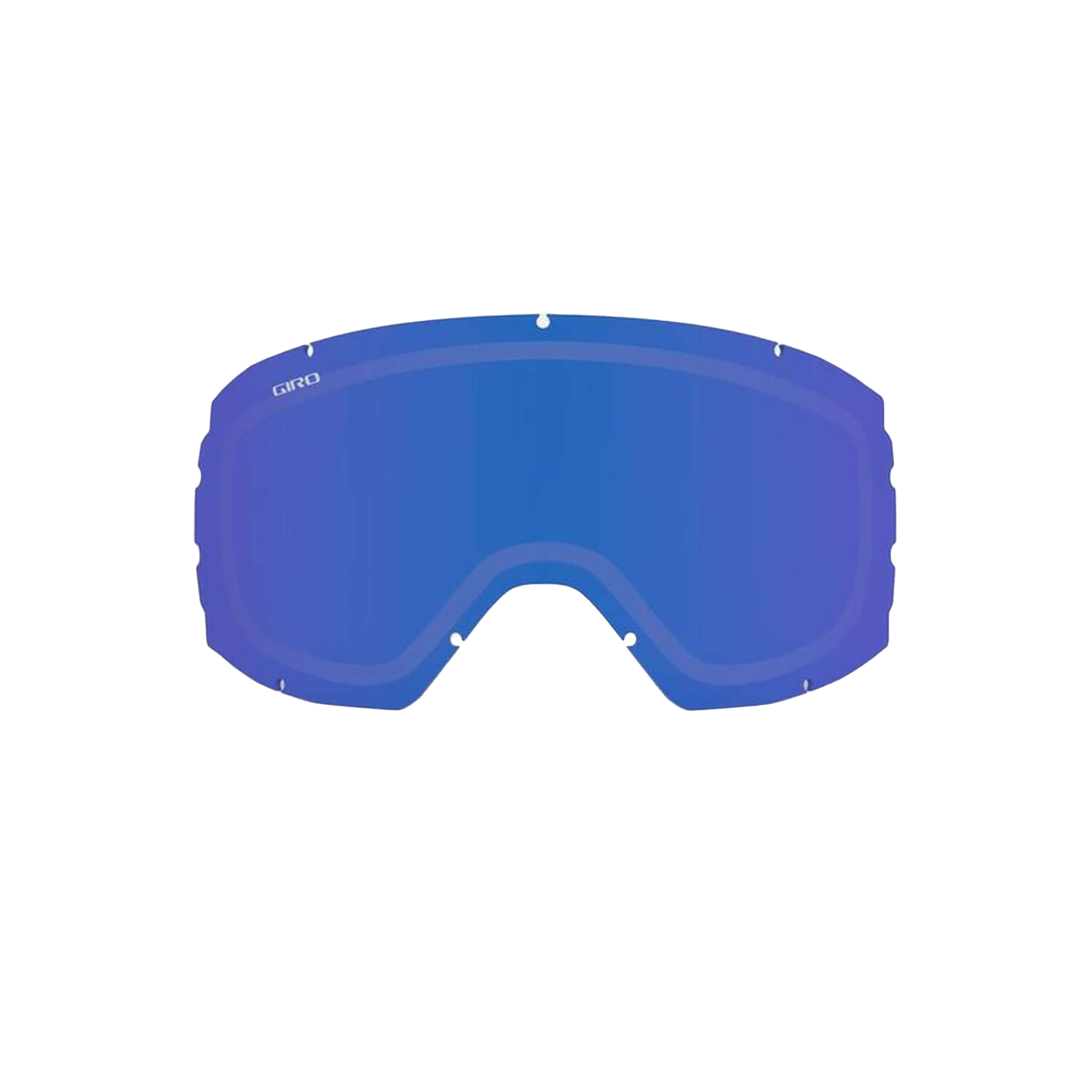 Replacement goggle lens with blue tint, curved shield shape