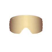 Replacement goggle lens with amber-gold tint, curved shield shape