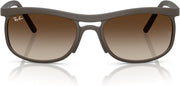 Sand brown Liteforce sunglasses with gradient brown lenses and Ray-Ban logo