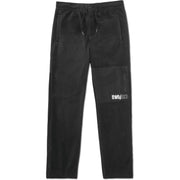 Black snow pants with drawstring waist and side pockets