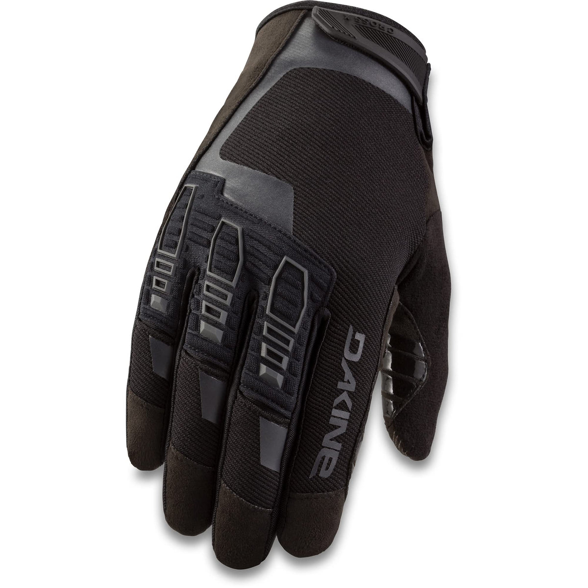 Dakine Cross-X mountain bike gloves, dark with padded knuckles and grip