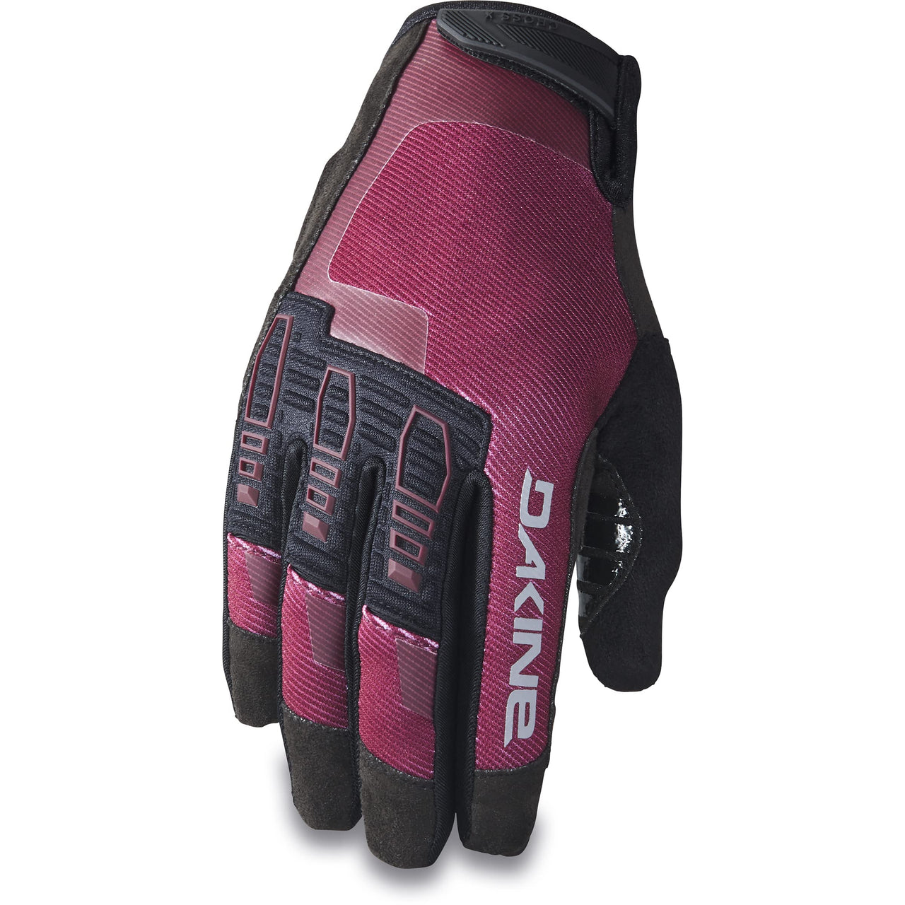 Red and black cycling gloves with padded knuckle and wrist strap