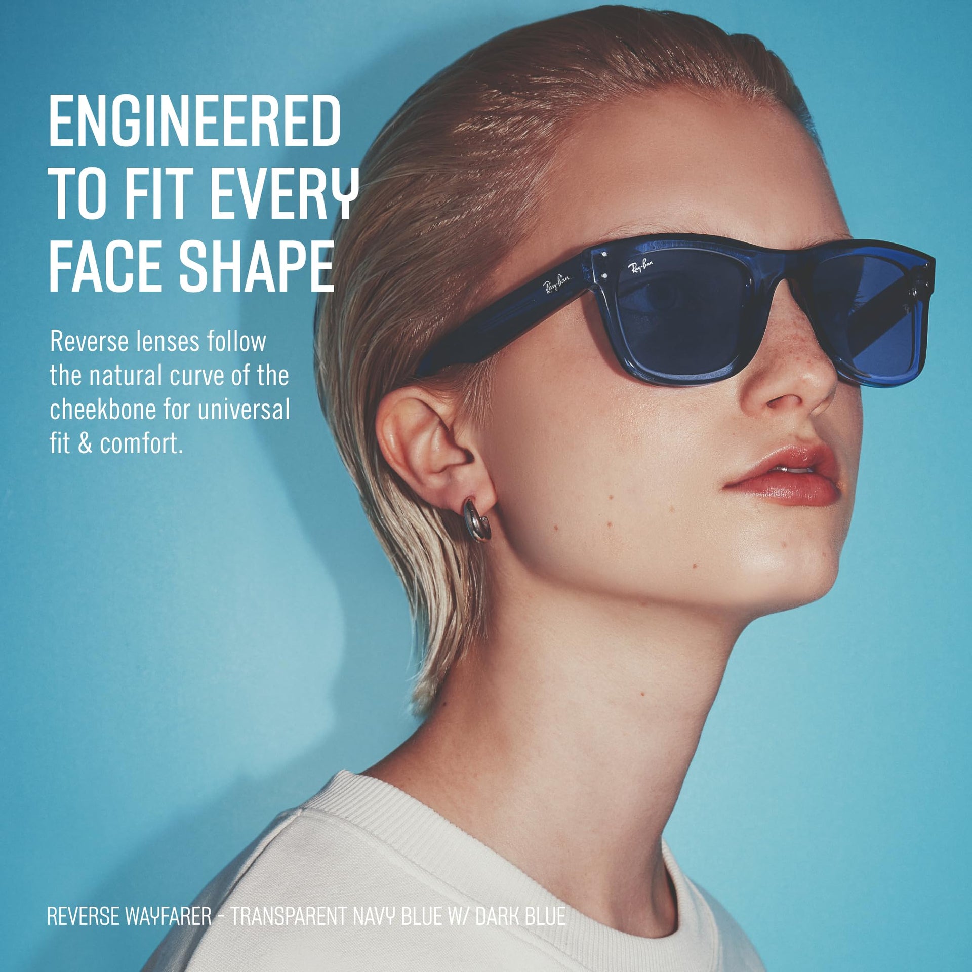 Ray-Ban Boyfriend Reverse RBR0501S Sunglasses - Transparent Caramel Brown/Dark Grey Mirrored Turquoise / 56 mm (X003UYDDXZ) - X003UYDDXZ - Additional Image 3