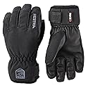 Youth waterproof Hestra black gloves with 2zone cuff patch and textured palm