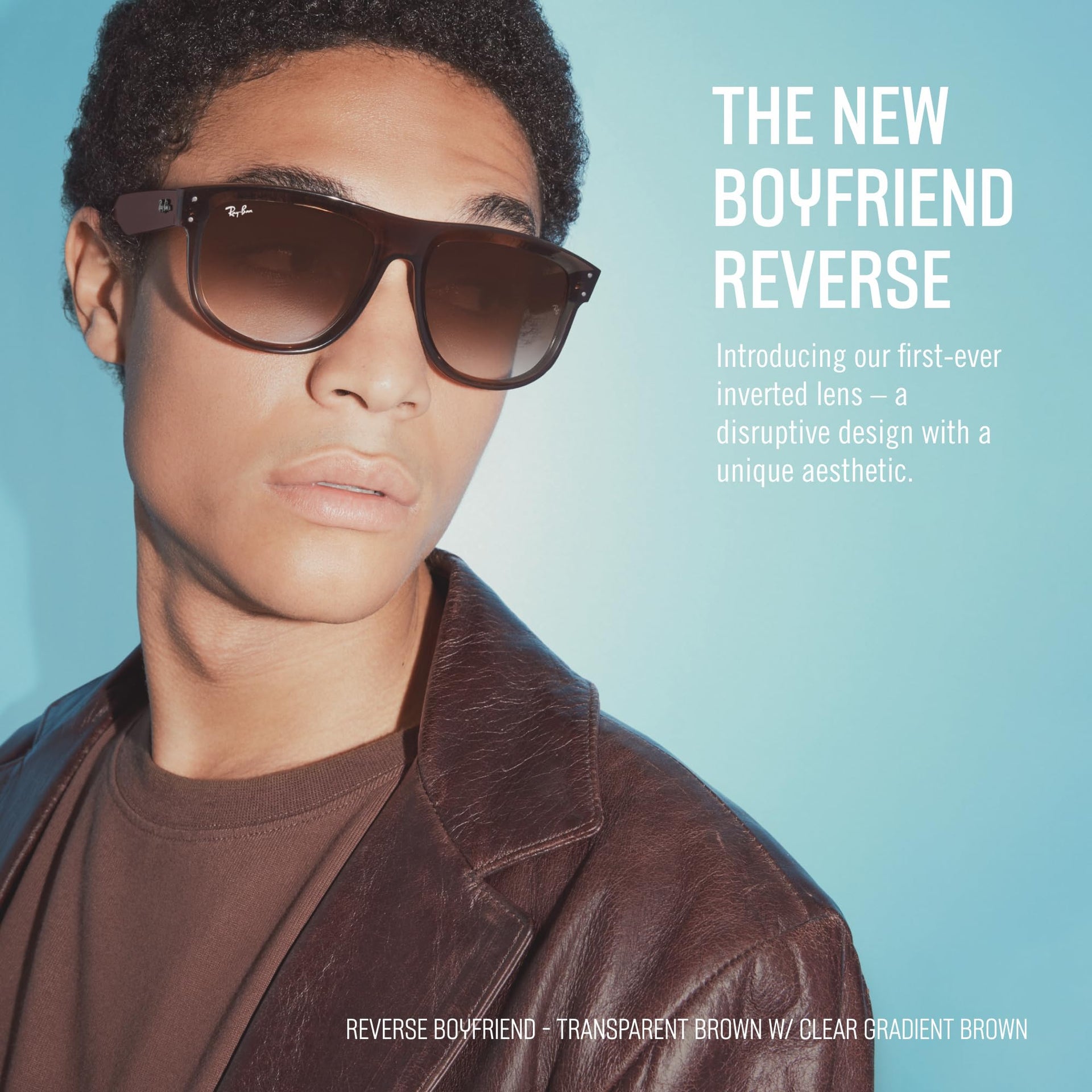 Ray-Ban Boyfriend Reverse RBR0501S Sunglasses - Transparent Brown/Clear Gradient Brown / 56 mm - 8056597918978 - Additional Image 1