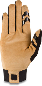 Dakine Covert bike glove for men, tan palm with black fingertips and wrist strap patch