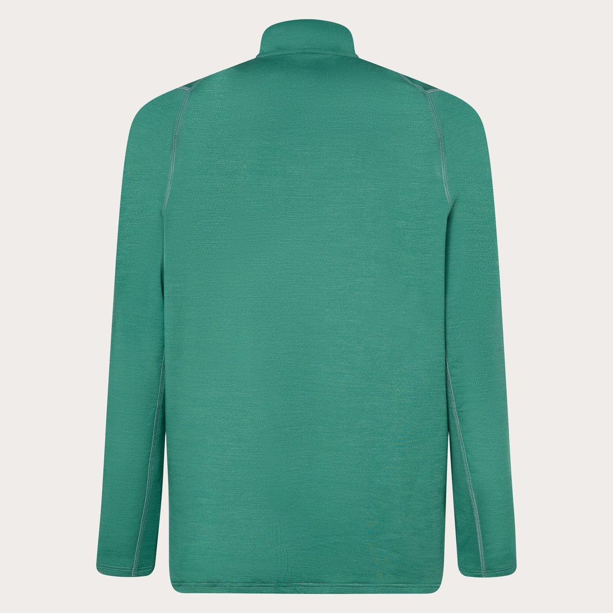Green quarter-zip sweatshirt with stand collar, back view