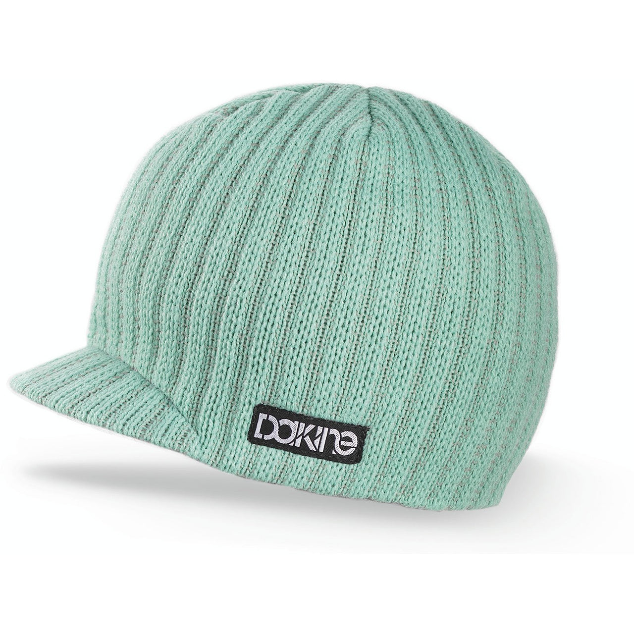 Kids mint green knit baseball cap with curved brim and Dakine logo patch