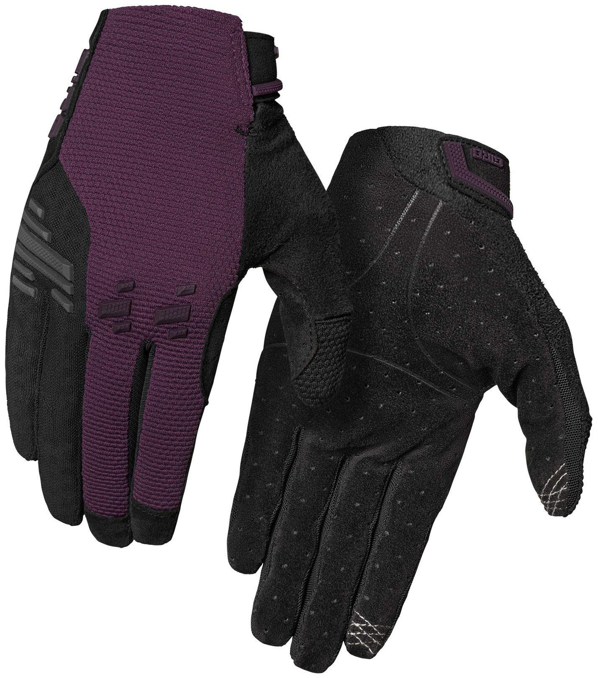 Giro Havoc W women's mountain cycling gloves, purple and black with padded knuckles