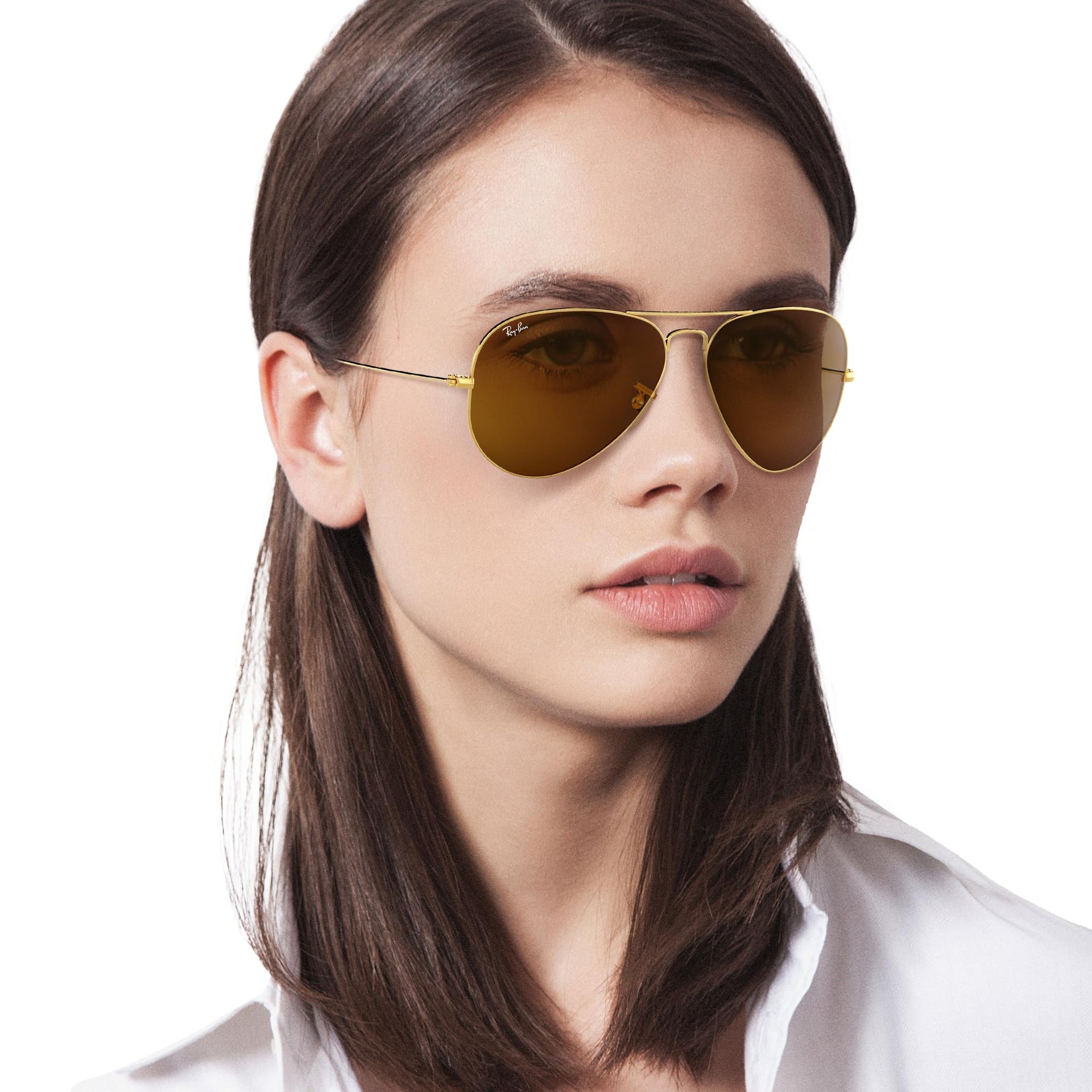 Ray-Ban Aviator RB3025 Sunglasses Batch 2 - Gold/B-15 Brown / 55 mm - X001DHD1ZL - Additional Image 4