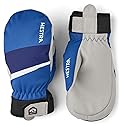 Hestra Tracker Jr. waterproof mittens, royal blue and light gray, side-by-side pair