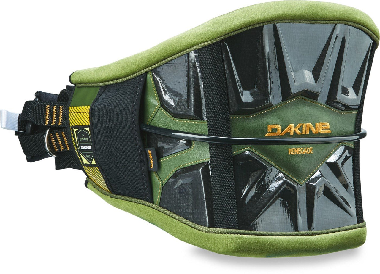 Dakine Renegade windsurf harness with black and green padded support panels