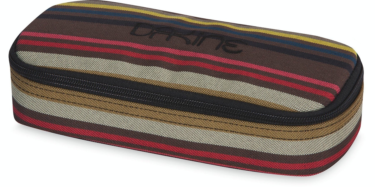 Striped zippered school case with Dakine logo patch