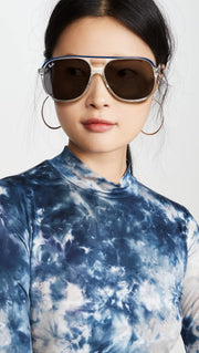 Ray-Ban Bill RB2198 Sunglasses - Blue on Transparent/Dark Grey / 56 mm - 8056597529693 - Additional Image 2