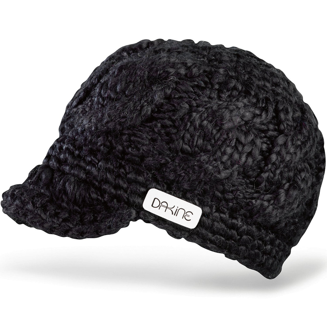 Dakine girls’ black knit beanie hat with front Dakine logo patch