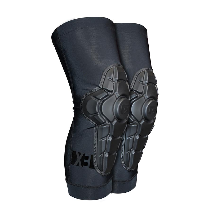 2X-large knee guards in dark Triple Black with molded protective armor panels