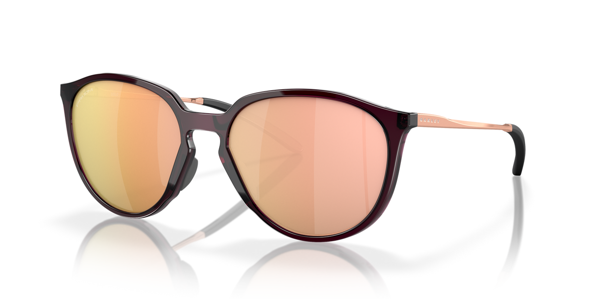 Oakley Sielo sunglasses with rose-gold mirrored pink lenses and dark frames