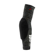 Grey heather elbow guard sleeve with black padded elbow and red logo