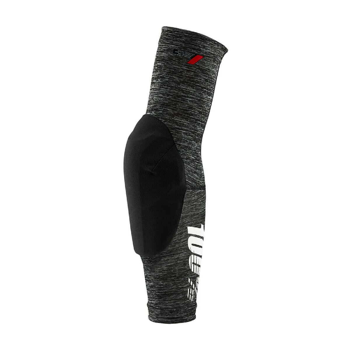 Grey heather elbow guard sleeve with black padded elbow and red logo