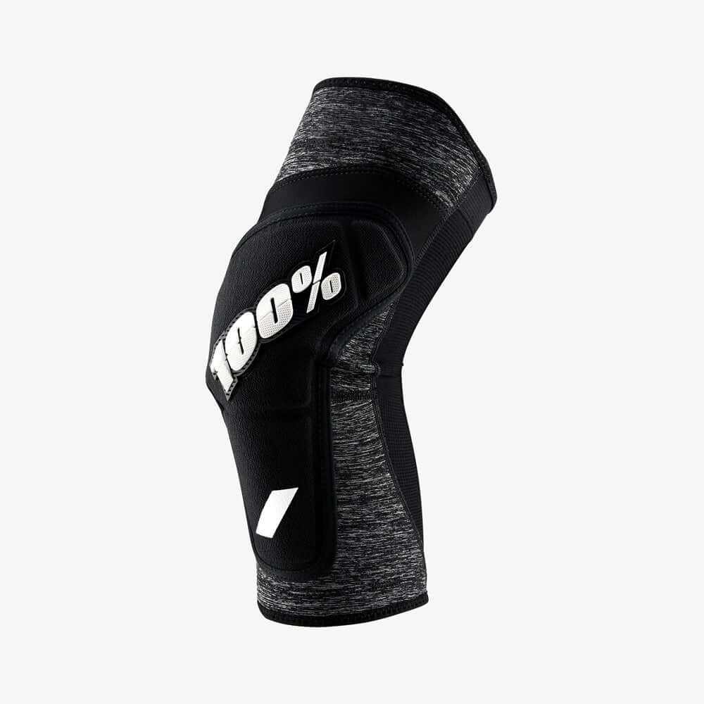 Black/heather grey knee guard with 100% logo and front shield panel