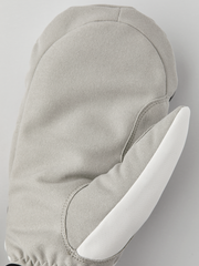 Hestra comfort tracker mittens in light gray with off-white inner palm panel