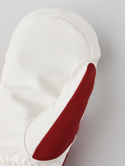 Hestra comfort tracker mittens in off-white with red side panel