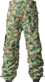 Men's winter snow cargo pants camouflage pattern with logo detail
