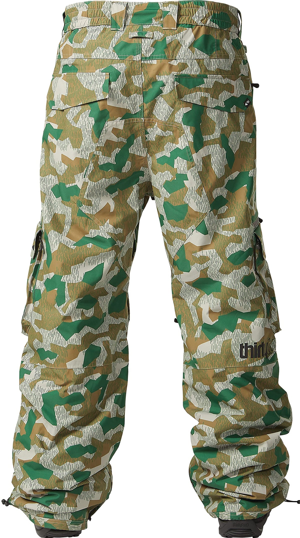 Men's winter snow cargo pants camouflage pattern with logo detail
