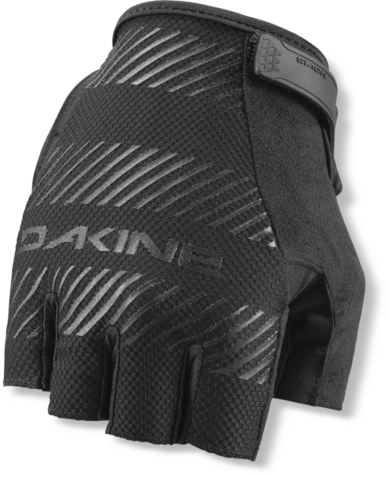 Dakine Novis black half-finger cycling gloves with textured grip and padded knuckle
